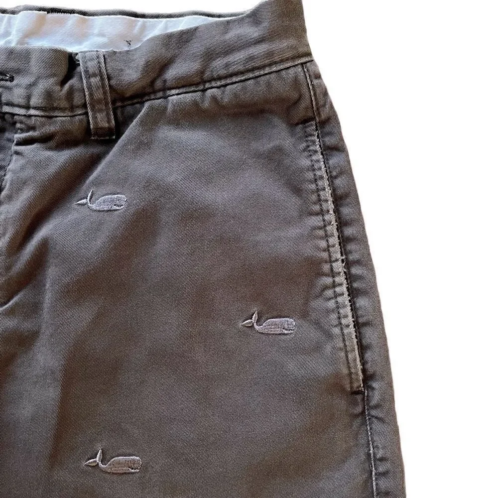 J Crew Dark Gray Distressed Signature Whale Embroidered Shorts Men’s Size 31 W